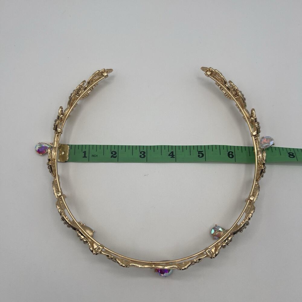 Gold Elf Fairy Tiara with Iridescent Gem & 4 Elf Ears Halloween Cosplay Princess - Picture 2 of 12